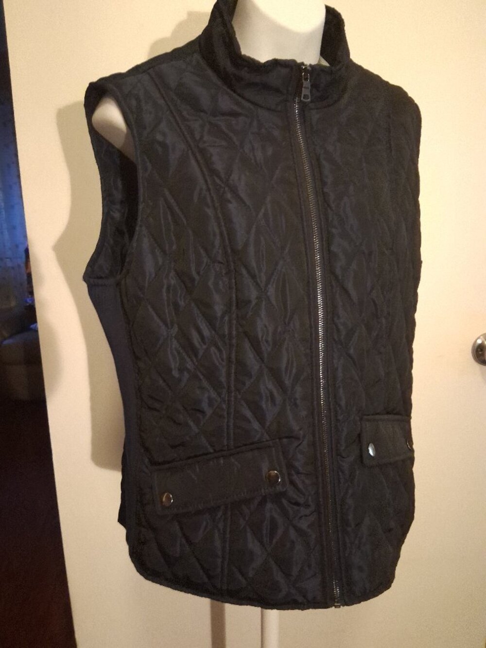 Westport vest, iridescent indigo/navy. Size Large